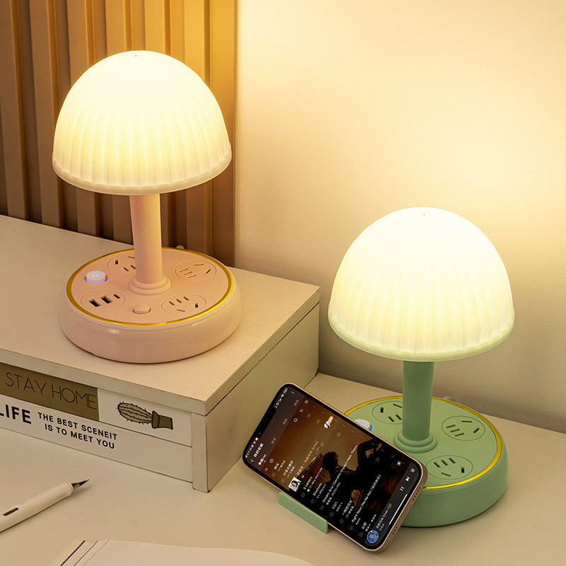 Led eye-care multifunctional desk lamp socket study bedside night light plug adapter bedroom lamp usb charging power strip