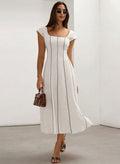 Zr wholesale foreign trade: european and american style women's fashion printed sexy backless slim-fit casual camisole maxi dress