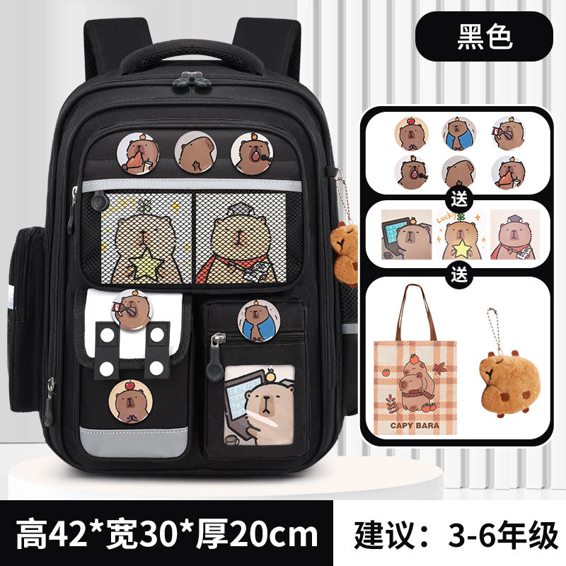 Kapibara new primary school bag, men's and women's 1-3-6 grades, light spine protection, large-capacity children's backpack