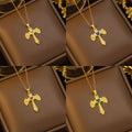 popular titanium steel wings cross necklace classyaccessible luxury pendant niche style design new arrivalsweater chain jewelry
