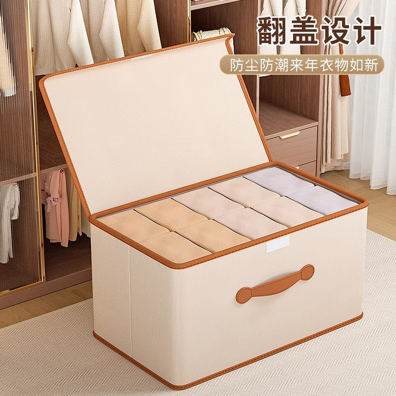 Oxford cloth flip cover dustproof folding fabric storage box clothing storage box wardrobe clothing sorting box storage storage