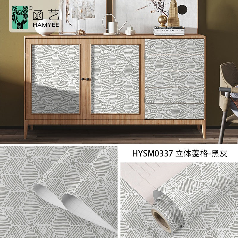 Cross-border fashion personalized brush wallpaper thickened hotel wall decoration wallpaper with glue self-adhesive background wall sticker wholesale