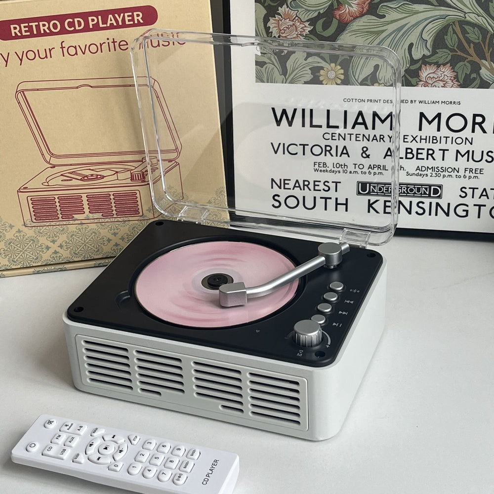Retro multifunctional cd player bluetooth radio wooden speaker transparent dustproof high-fidelity stereo sound