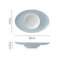 11inch oval straw hat plate-blue