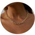 Amazon cross-border hot-selling jewelry stylish thick chain necklace fashion street style fashion ot buckle can be stacked clavicle chain