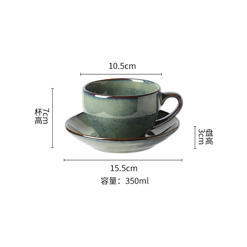 Kiln-turned coffee cup suit mug retro office water cup japanese breakfast cup good-looking ceramic tea cup