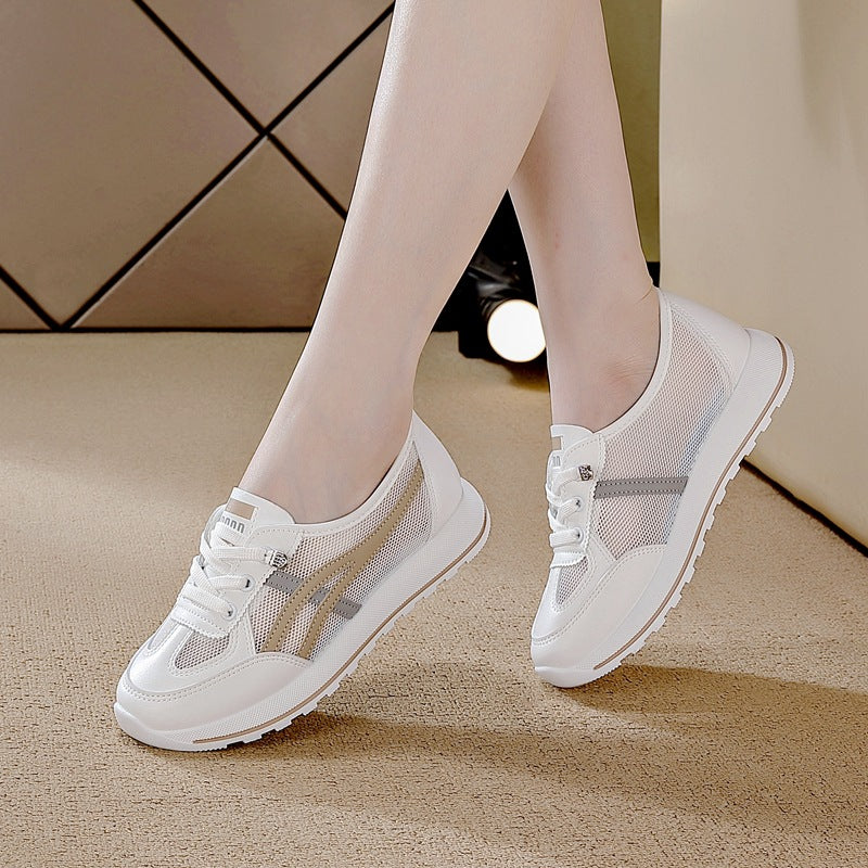 Summer women's shoes new breathable mesh shoes women's korean style versatile white shoes thin sole sports shoes casual dad shoes women