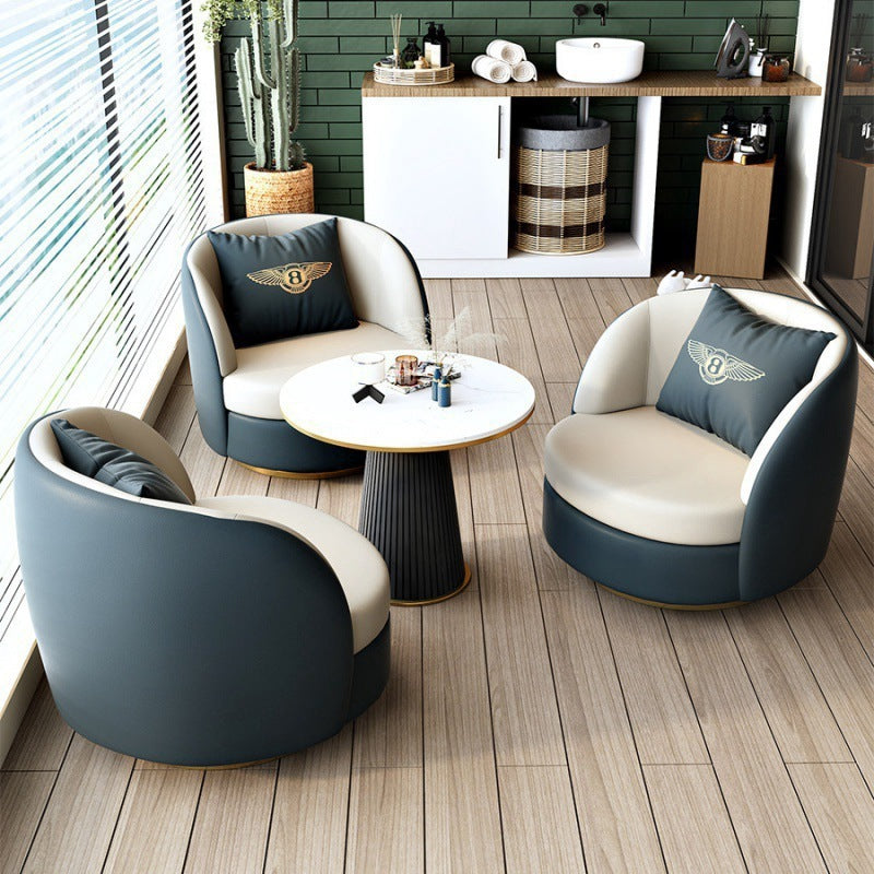 Modern minimalist cat paw leather sofa chair - trendy apartment bedroom balcony living room single seater light luxury sofa table and chair set