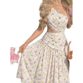 Women's summer new arrival: elegant romantic floral print asymmetrical one-shoulder cutout ruched a-line maxi dress