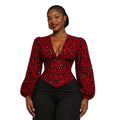 European and american cross-border african women's clothing  summer new arrival: elegant v-neck printed bubble sleeve tie-waist blouse