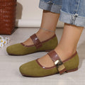 Exportplus sizespring & fallnew arrivalleopard print one-piece strap flatsflats women's flats square toe easiest for match soft bottom floating shoes wholesale