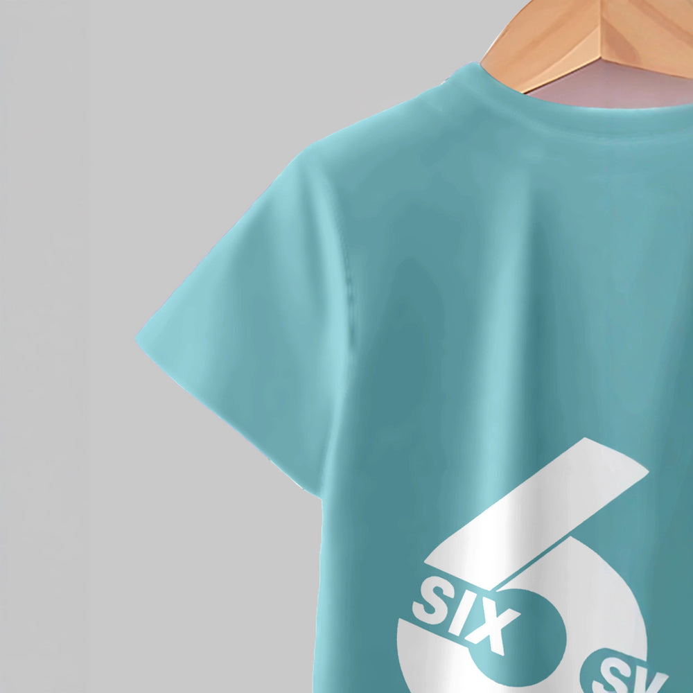 "stylish digital 67 print," perfect for summer wear, boys' outdoor sports t-shirt set