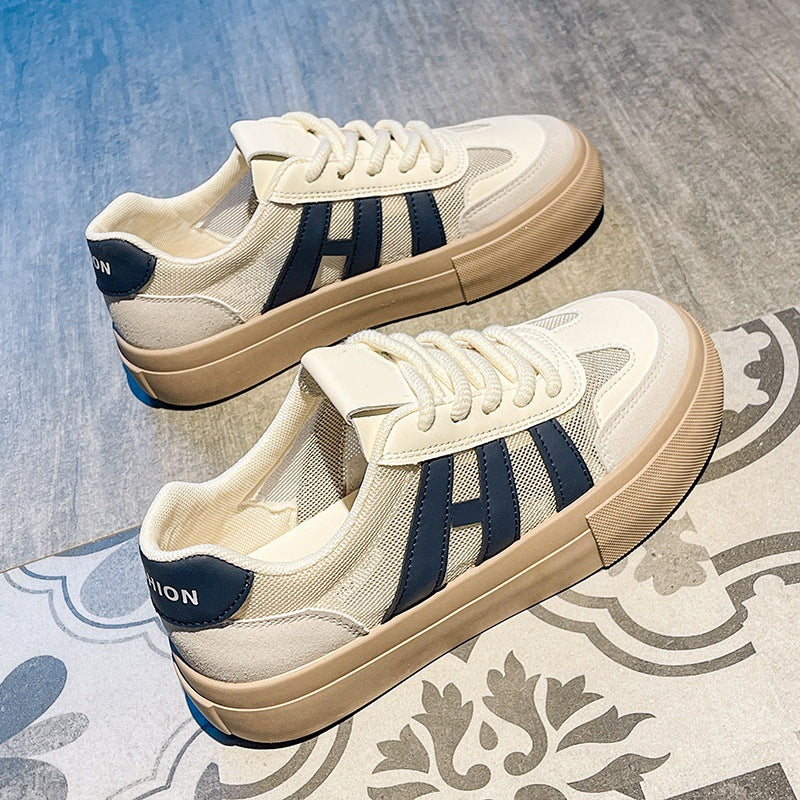 Niche style original design thick solewhite shoes women's 2025spring & fallnew arrival german training shoes retro sneakers sports casual shoes