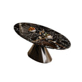 Optional board new arrival marble dining table large apartment natural luxury stone black rose classy oval luxury dining table and chairs