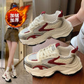 Thick sole dad shoes for women 2026new arrivalfall and wintereasiest for matchfleece-linedthickened mesh shoes heightenedcasual sneakers