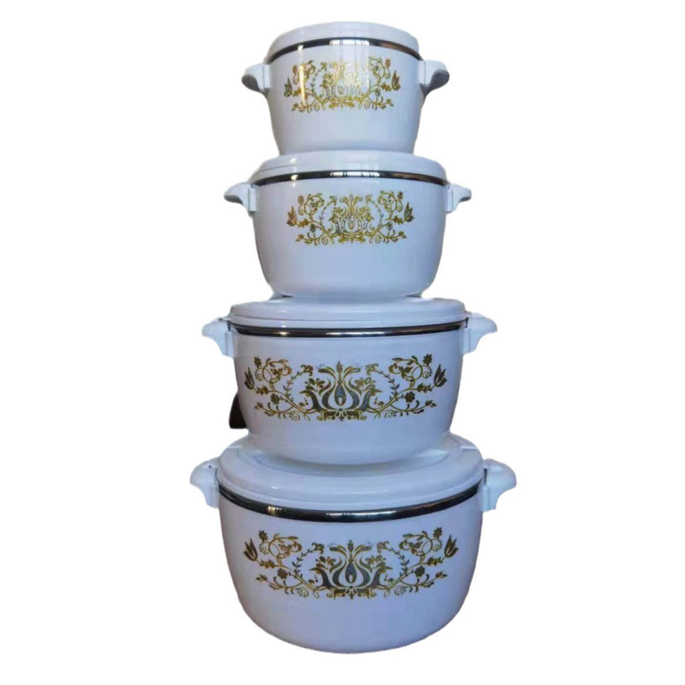 3986 floral gold-trimmed european, south american, north american, african, middle eastern, and arabian stainless steel dinnerware set - hot seller for family gatherings and export