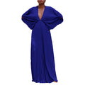 C8538  cross-border plus size women's summer european and american v-neck batwing sleeve loose casual pleated foreign trade dress