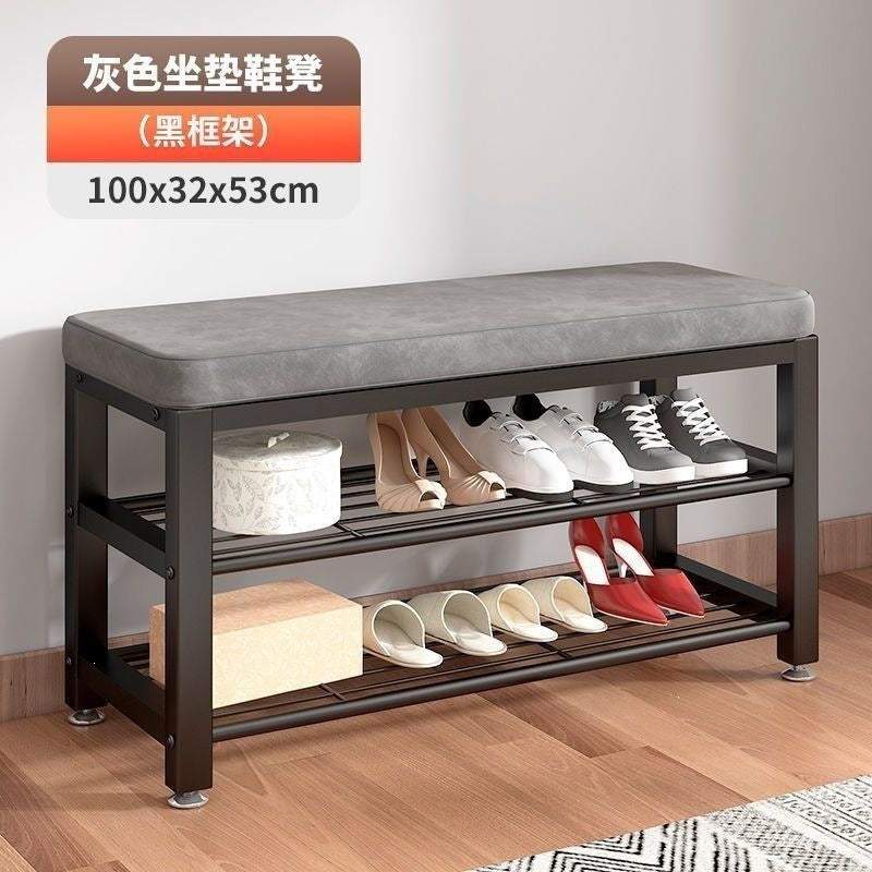 Simple shoe changing stool entrance door for home coat rack floor-standing entrance storage rack all-in-one foyer multifunctional coat rack