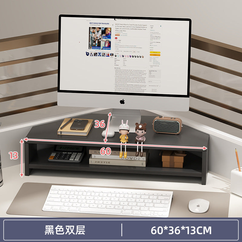 Computer elevated stand monitor bracket desktop bracket office desktop storage shelf workstation corner hole board