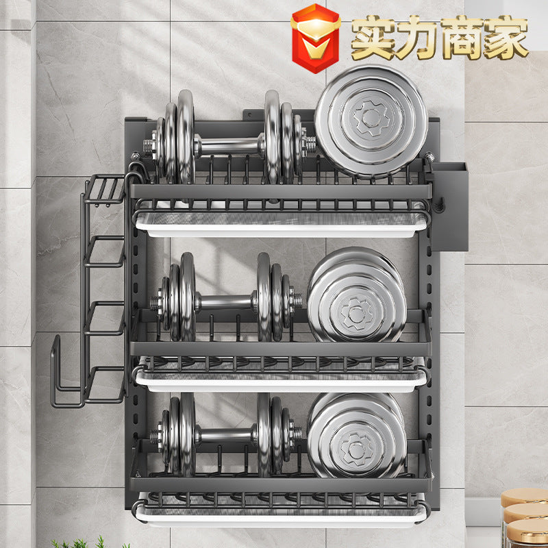 Kitchen Shelf Dish Storage Rack Household Dish and Chopsticks Storage Box Multi-layer Wall-mounted Dish Rack Drain Rack