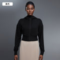 Hooded sports outwear women's spring & fallshort waist cardigan long sleeve tops yoga fitness wear jacket d25147