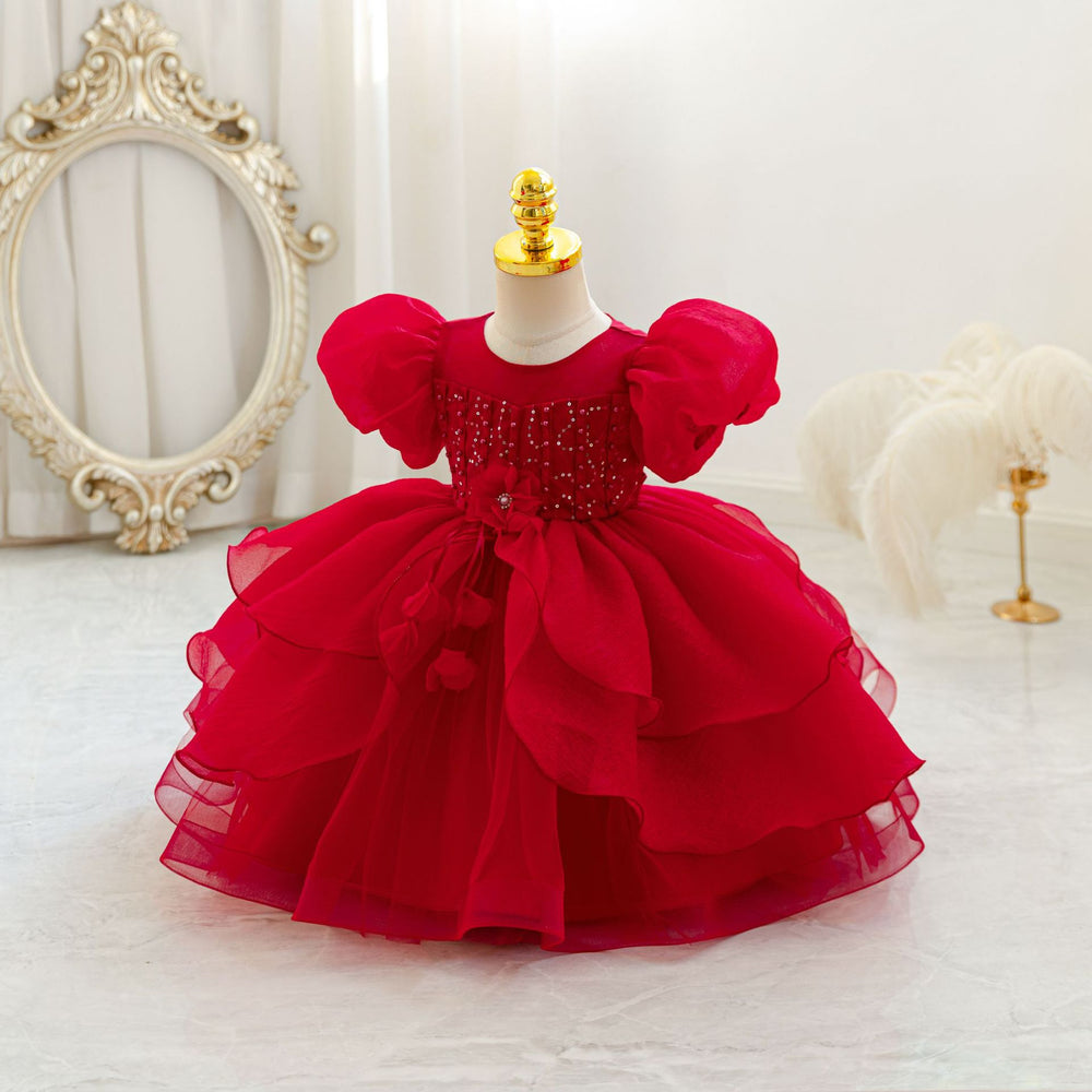 New arrival: children's formal dress - tutu skirt, puff sleeves, cake princess dress for baby girls