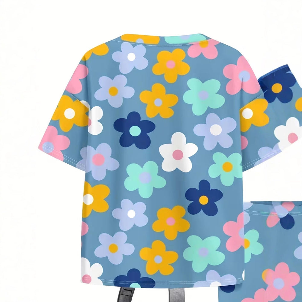 wholesale girls' short-sleeve and shorts sets, fashionable spring, summer, and autumn outfits for girls