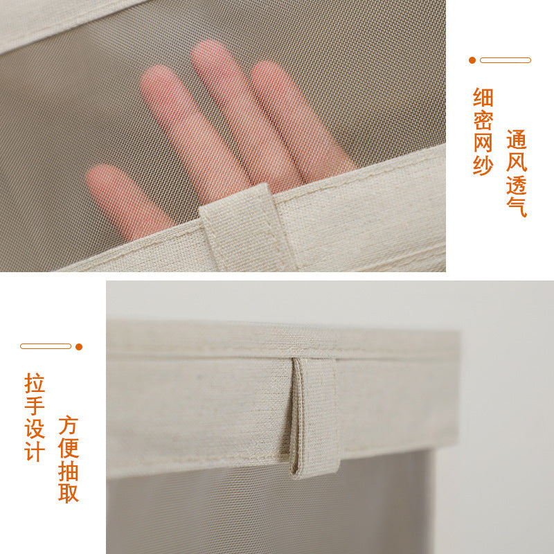 2025 Japanese-style large windowable cotton and linen storage box foldable household fabric storage for clothes and clothing
