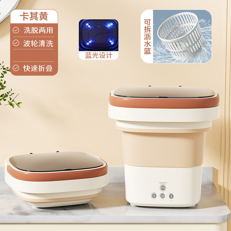 Mini semi-automatic portable folding washing machine - ideal for baby clothes, underwear, and socks