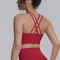 New arrival cross backless sports bra yoga wear topsbubble wrap push-up running training fitness vest for women