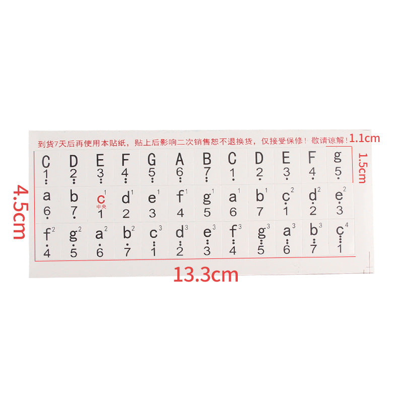 Wholesale piano & electronic keyboard note stickers - 61-key, 54-key, 49-key - adhesive note stickers for beginners - direct from the manufacturer