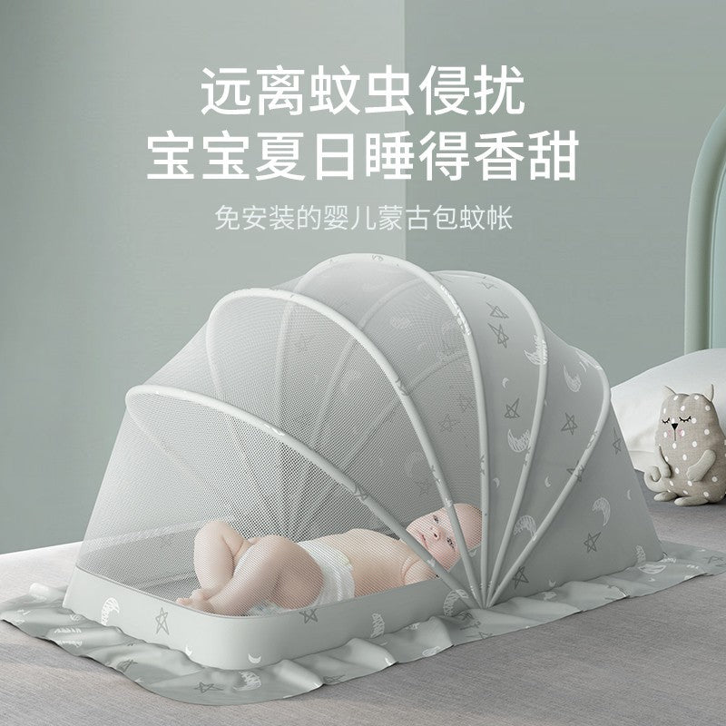 Baby mosquito net canopy - full coverage, foldable, universal fit for cribs