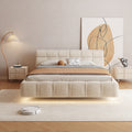 Foshan factory personalized bedroom furniture technology cloth puff bed italian suspended bed double fabric bed wabi-sabi style