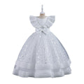 New in stock children's skirt small flying sleeves kids dress princess dress girls piano performance dress kids dress