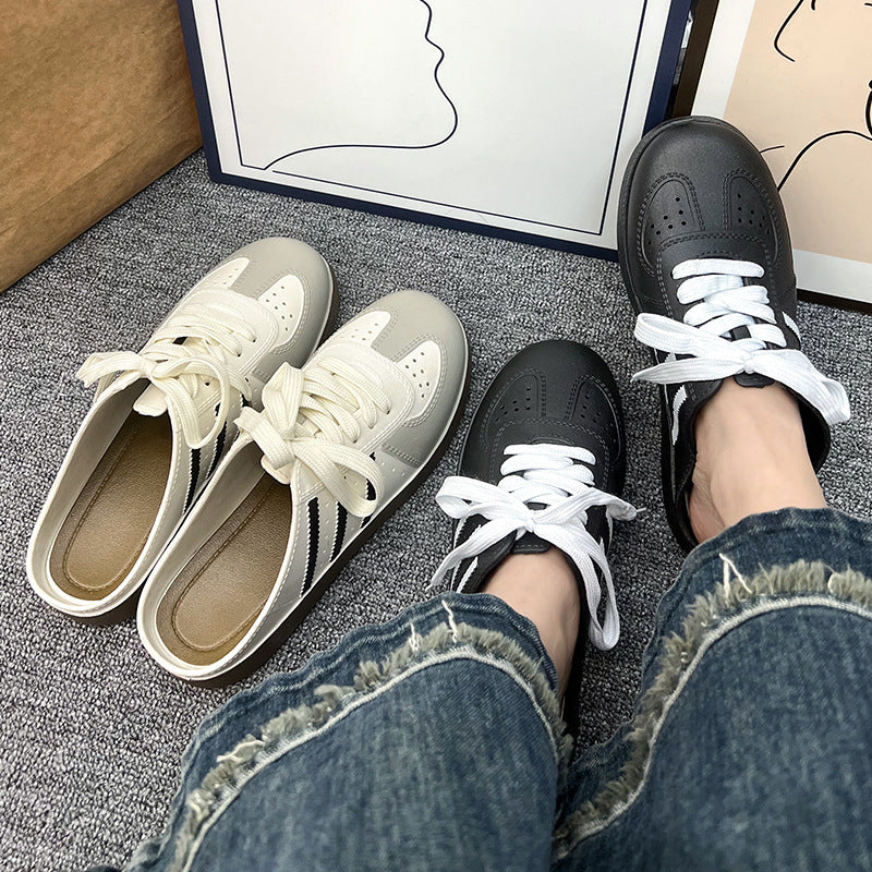 2025 spring/summer new collection: closed-toe loafers - stylish, minimalist, slip-on, korean-style flat rope-tie half shoes
