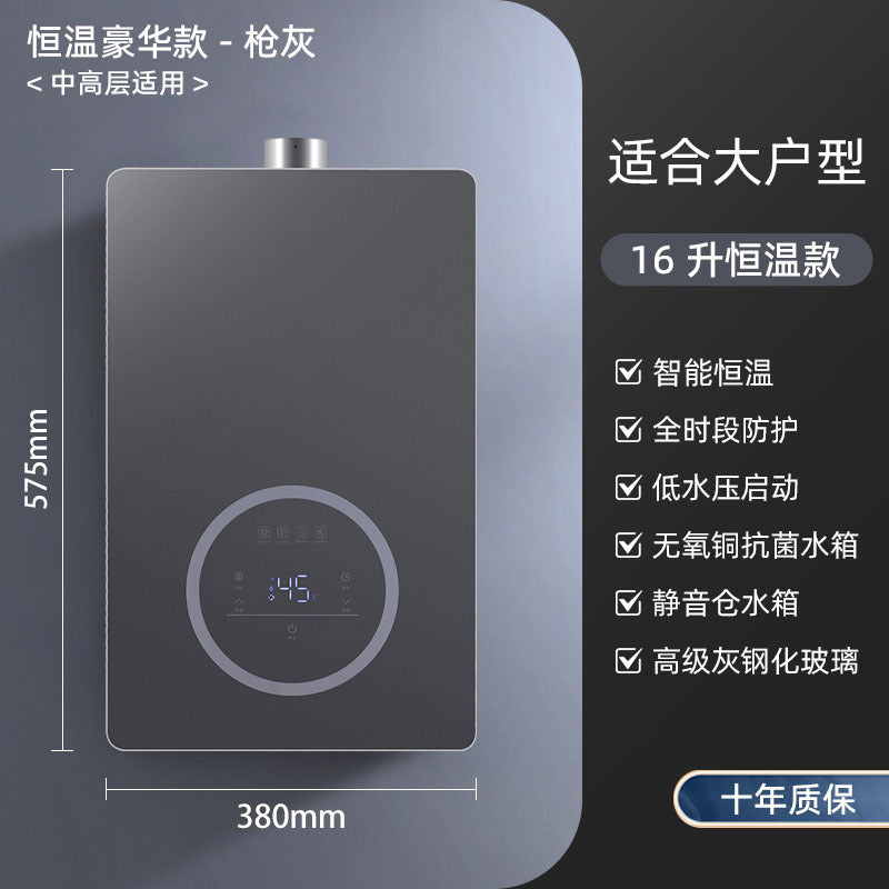 Gas water heater for home zero cold water natural gas 16l constant temperature bath silent forced exhaust pressurized energy saving wholesale