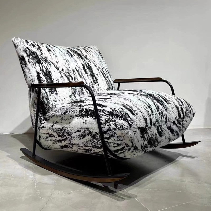 Ink painting retro rocking chair for home single bedroom living room balcony lazy sofa casual lounge chair casualaccessible luxury style