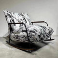Ink painting retro rocking chair for home single bedroom living room balcony lazy sofa casual lounge chair casualaccessible luxury style