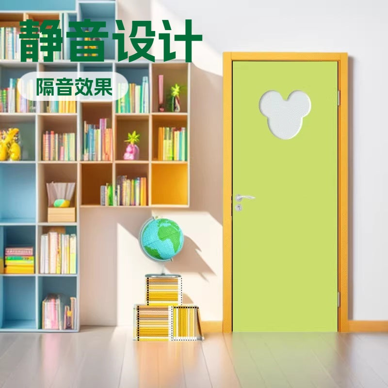 School project doors, kindergarten painted wooden doors, wooden classroom doors, standard silent solid wood modern minimalist doors