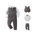 Autumn boys' suit set: gentleman's vest, long-sleeve cotton cardigan, and suit for flower boys - perfect for christmas and special occasions