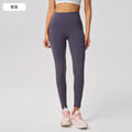 Naked yoga nine-point pants high waist hip belt flap pocket pants tight sports pants elastic tummy control fitness pants women d25036