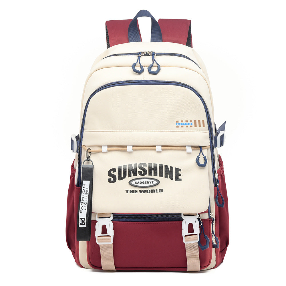 School bag male large capacity junior high school student high school student fashion trend simple backpack female style travel bag