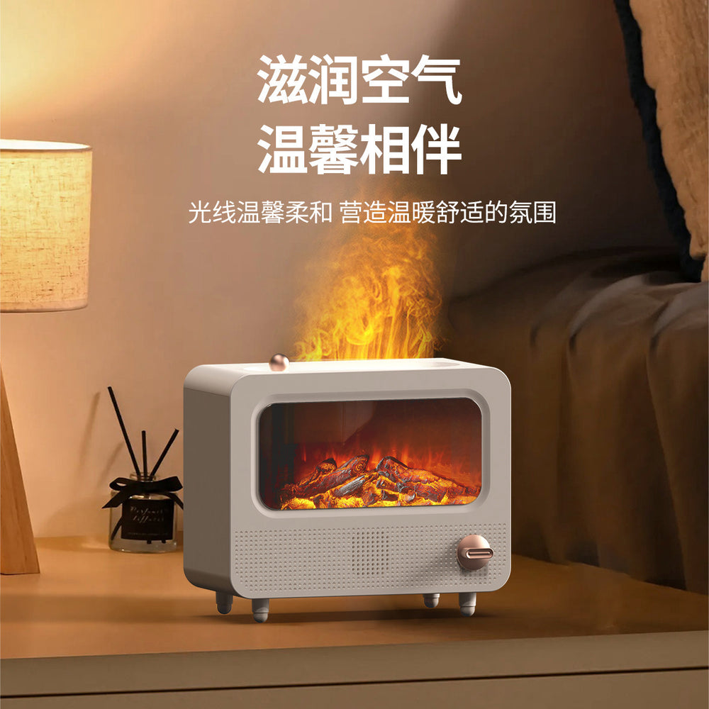 rainbow flame aroma diffuser - home diffuser night light humidifier atomizer with bluetooth speaker