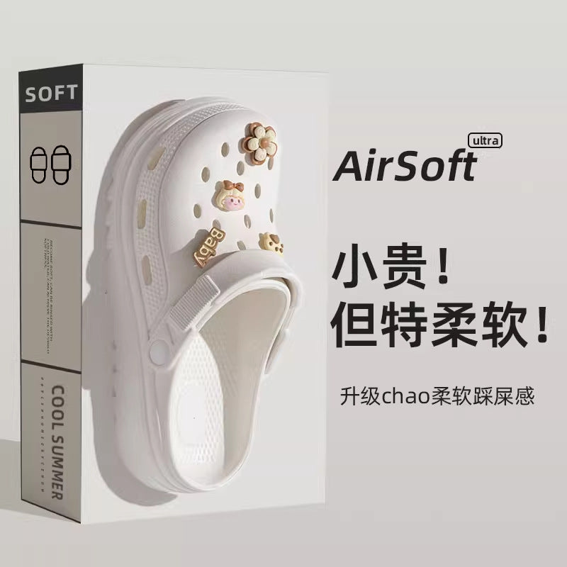 2025 new women's platform clogs: summer outdoor anti-slip, odor-resistant, beach-friendly, cloud-like comfort sandals