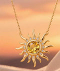 e-commerce exclusive: trendy european and american style sun necklace, gold diamond radiance pendant, understated luxury birthday gift for women