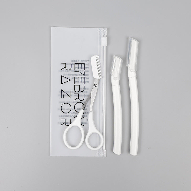 Eyebrow razor set for women - precision safety razor, beauty tool, eyebrow trimmer & scissors - wholesale from manufacturer