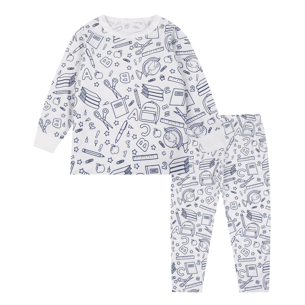 Export independent station stretch cotton boys engineering vehicle sketch coloring plaid fun diy hand-painted graffiti suit