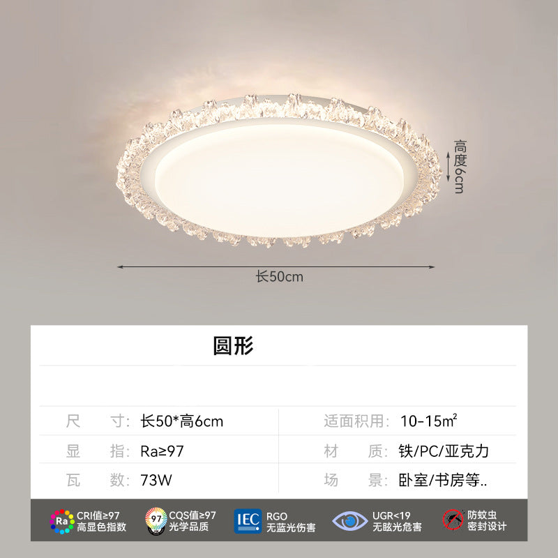 [Strict Selection] 2025 New French Light Luxury Atmospheric Romantic Master Bedroom Light Room Crystal Eye Protection Ceiling Light