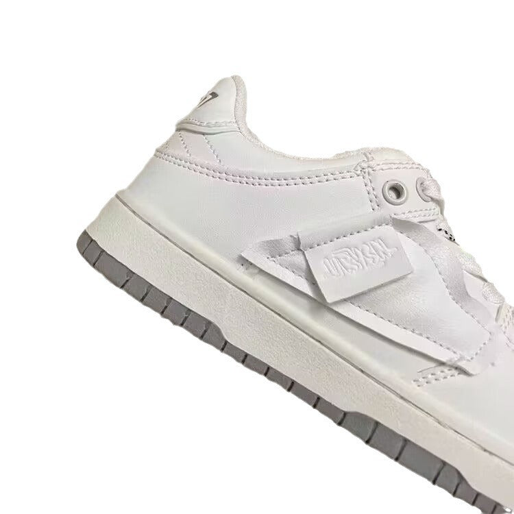 Hong kong style white sneakers - trending on instagram, versatile, height increasing, casual shoes for women, 2026 spring new arrivals, student athletic skate shoes