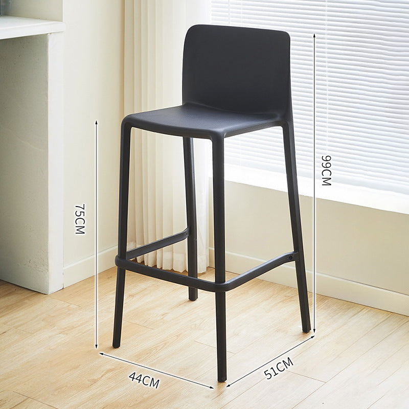 Scandinaviancasual bar chair modern normcore plastic backrest bar chair for home reinforced designer creative high stool